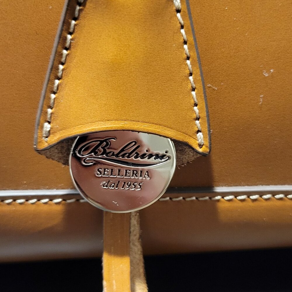 NEW BOLDRINI SELLERIA - Made in Italy 🇮🇹 genuine vacchetta leather handbag - Picture 4 of 15